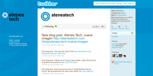 Atenea Tech Twitter Homepage